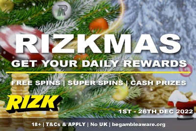 Get Your Free Spins, Super Spins & Cash Prizes - Rizkmas 2022