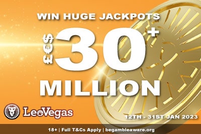 Win 30 Million + in The LeoVegas Jackpots Promo - Jan 2023