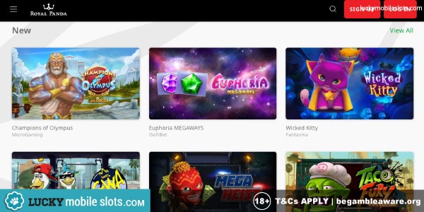 Royal Panda Casino Games New