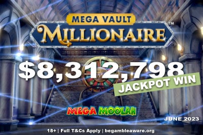 Mega Vault Millionaire Mega Moolah Jackpot Win