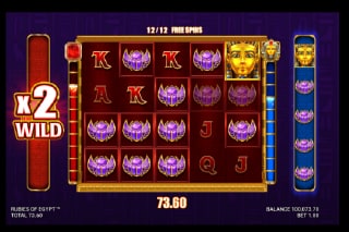 Rubies of Egypt Free Spins Win