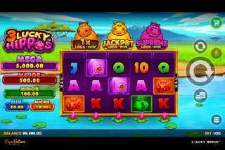 3 Lucky Hippos Mobile Slot Game