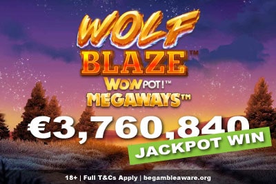 €3.7 Million Wolf Blaze Wowpot Megaway Slot Win