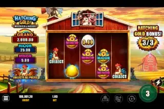 Hatching Gold Roosters Riches Gold Bonus