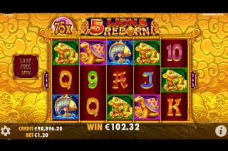 5 Lions Reborn Slot Super Free Spins Bonus