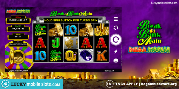Break Da Bank Again Mega Moolah Progressive Jackpot Slot