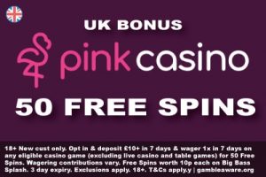 Pink Casino Free Spins Bonus UK